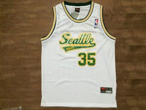 Maillot De Basket Seattle Supersonics Kevin Durant 35 Engrener Retro Blanc